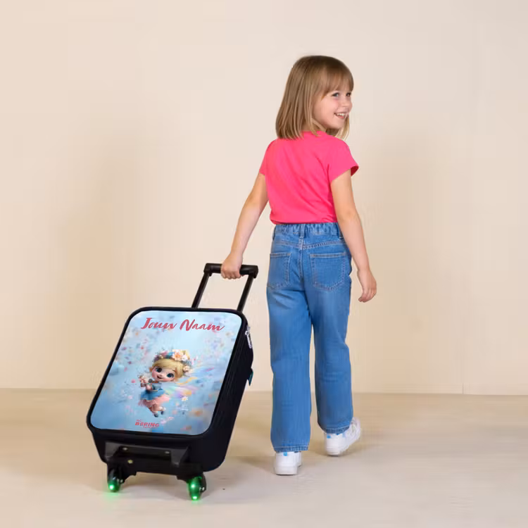 Kinderkoffers met naam - Vlinderfee in Bloemenlucht — 2