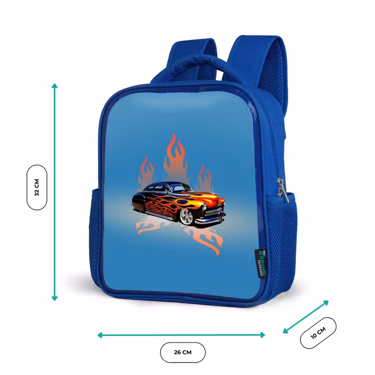 Kinderrugzak - Blauw - Hotrod flames — 5