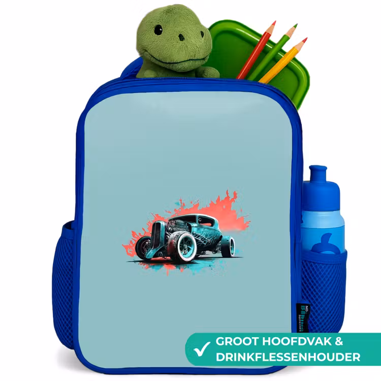 Kinderrugzak - Blauw - Hotrod turquoise — 6