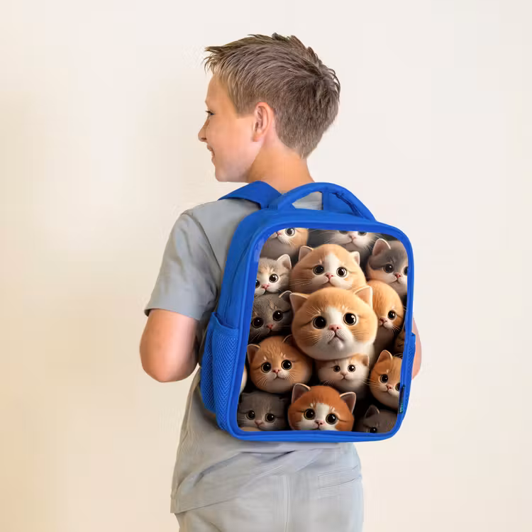 Kinderrugzak - Blauw - Knuffelkatjes — 3