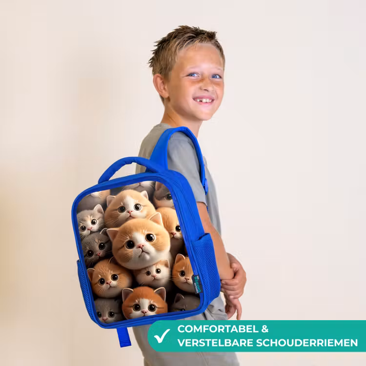 Kinderrugzak - Blauw - Knuffelkatjes — 4