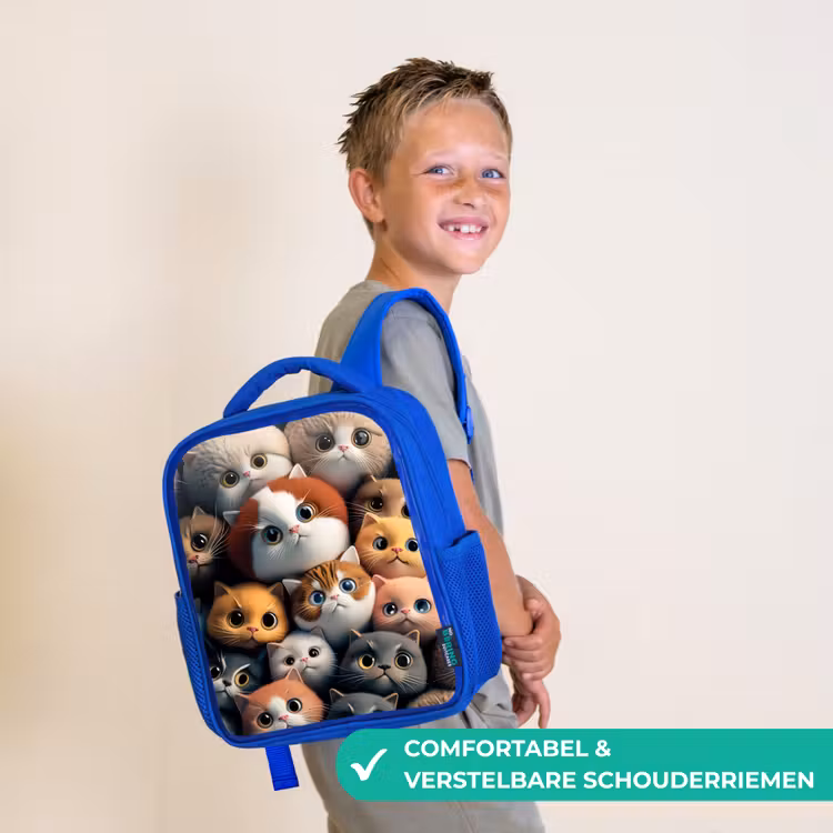 Kinderrugzak - Blauw - Oranje Katjes — 4