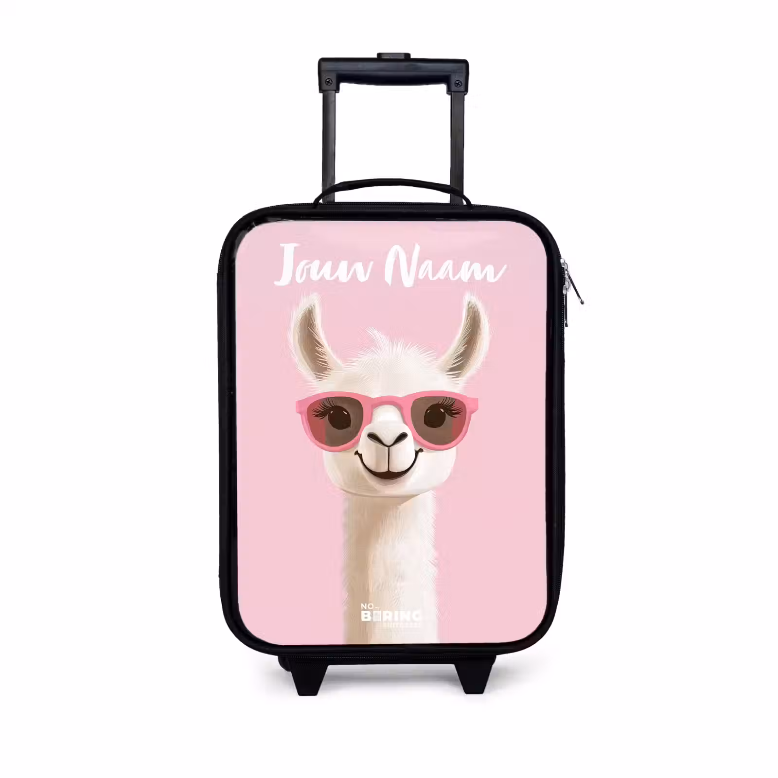 Kinderkoffers met naam - Lama - Wit - Zonnebril - Wimpers — 1
