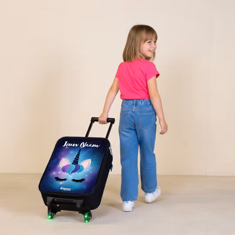 Kinderkoffers met naam - Eenhoorn - Sterren - Blauw — 2