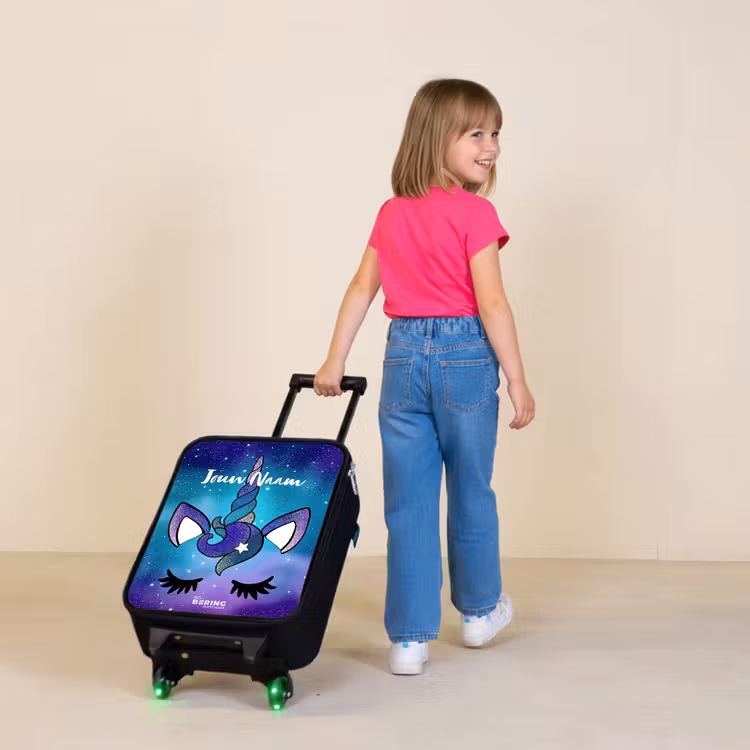 Kinderkoffers met naam - Paarse eenhoorn — 2