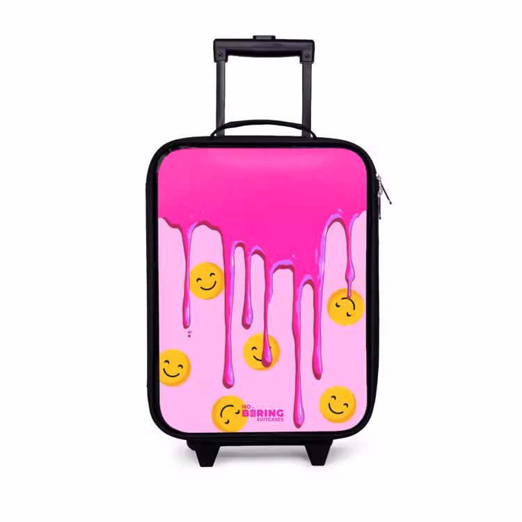 Kinderkoffers met naam - Verf - Smiley - Roze — 1