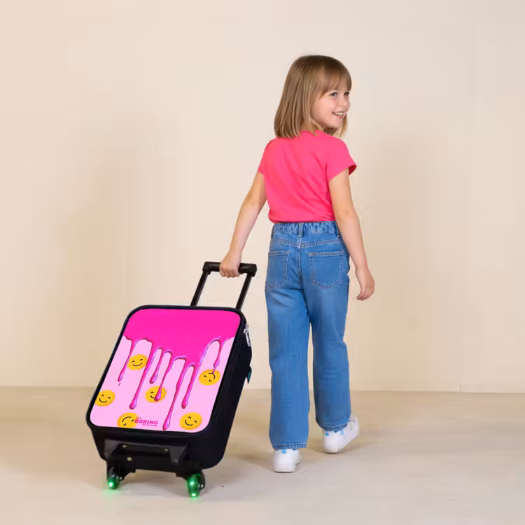 Kinderkoffers met naam - Verf - Smiley - Roze — 2