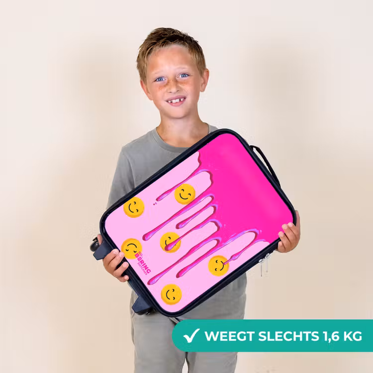 Kinderkoffers met naam - Verf - Smiley - Roze — 3