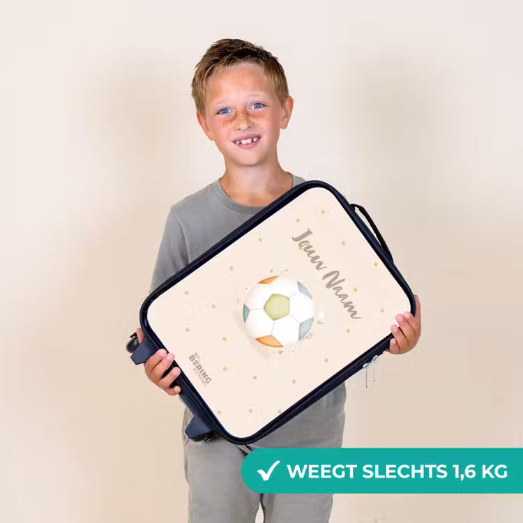 Kinderkoffer - Voetbal in beige pastel kleuren — 3