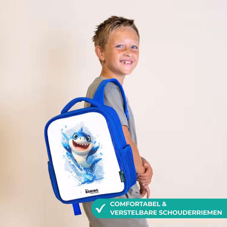 Kinderrugzak - Blauw - Haai - Tanden - Water — 4