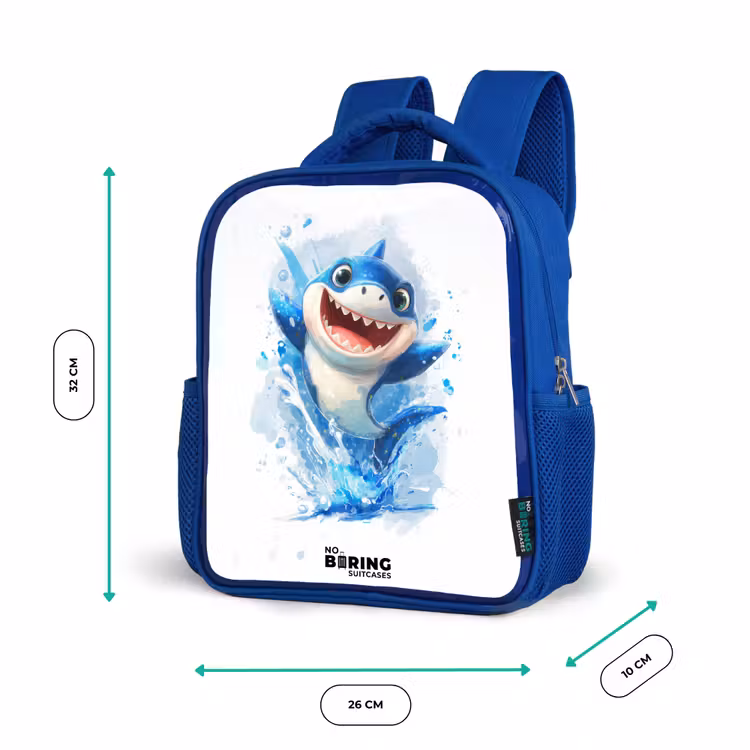 Kinderrugzak - Blauw - Haai - Tanden - Water — 5