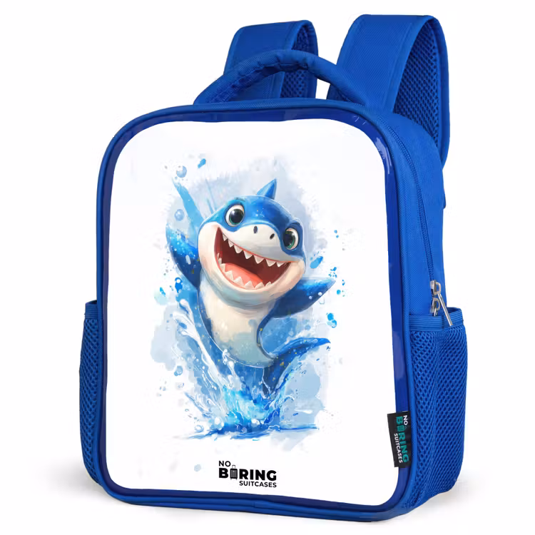 Kinderrugzak - Blauw - Haai - Tanden - Water — 7