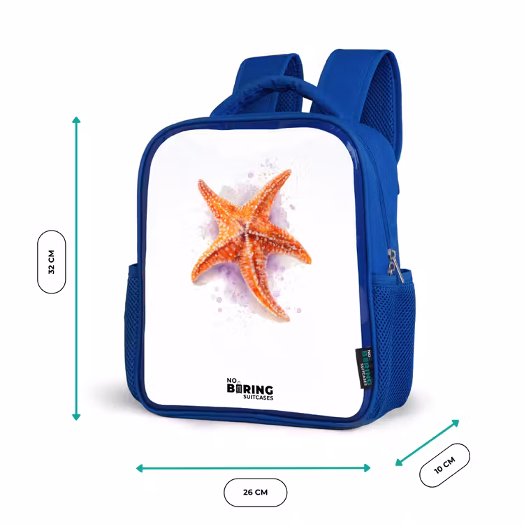 Kinderrugzak - Blauw - Oranje Zeester Illustratie — 5