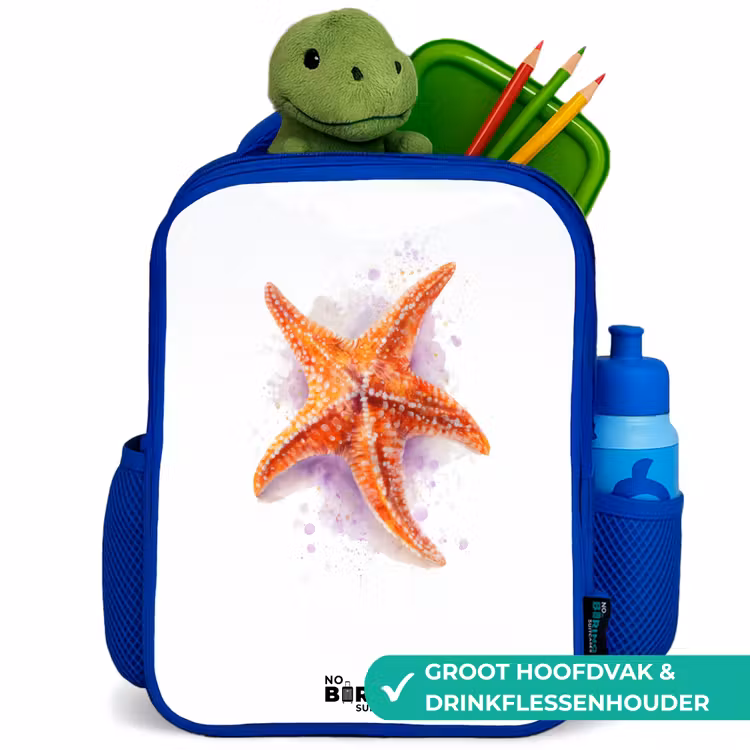 Kinderrugzak - Blauw - Oranje Zeester Illustratie — 6