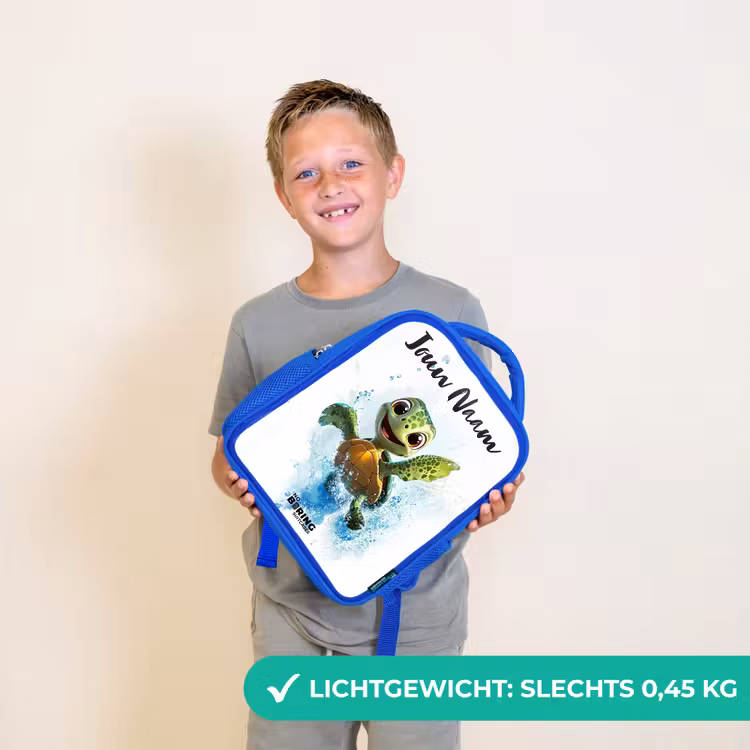 Kinderrugzak met naam - Blauw - Schildpad - Water - Groen — 2