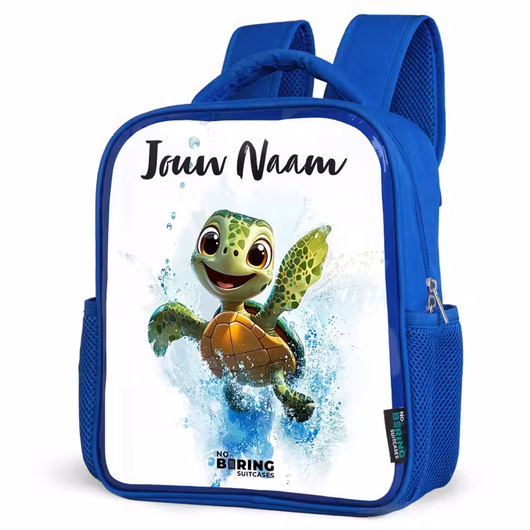 Kinderrugzak met naam - Blauw - Schildpad - Water - Groen — 7