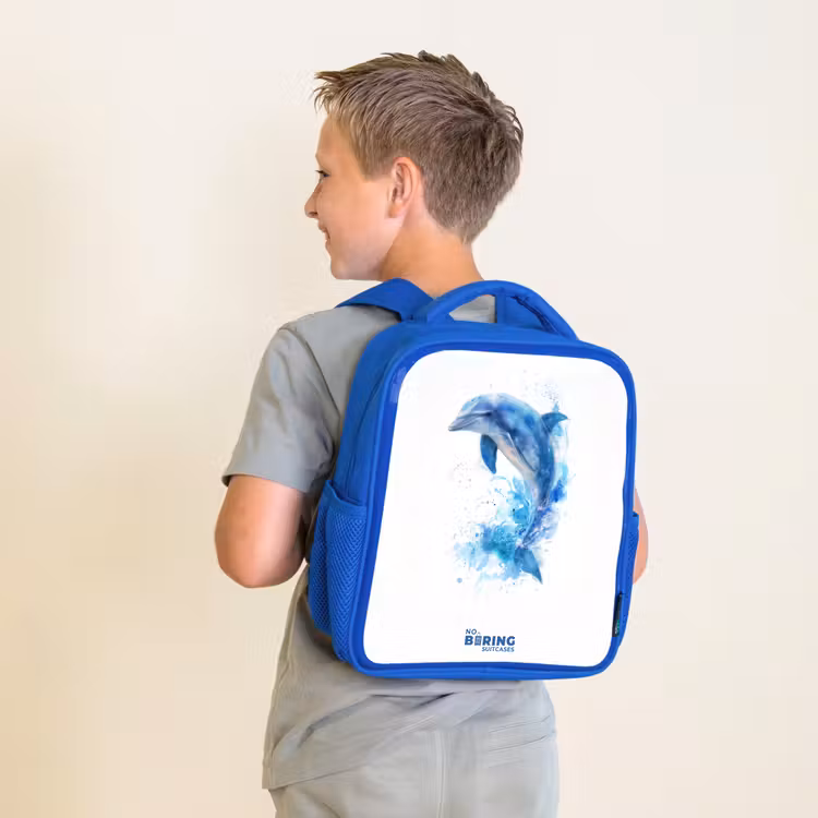 Kinderrugzak - Blauw - Springende blauwe dolfijn — 3