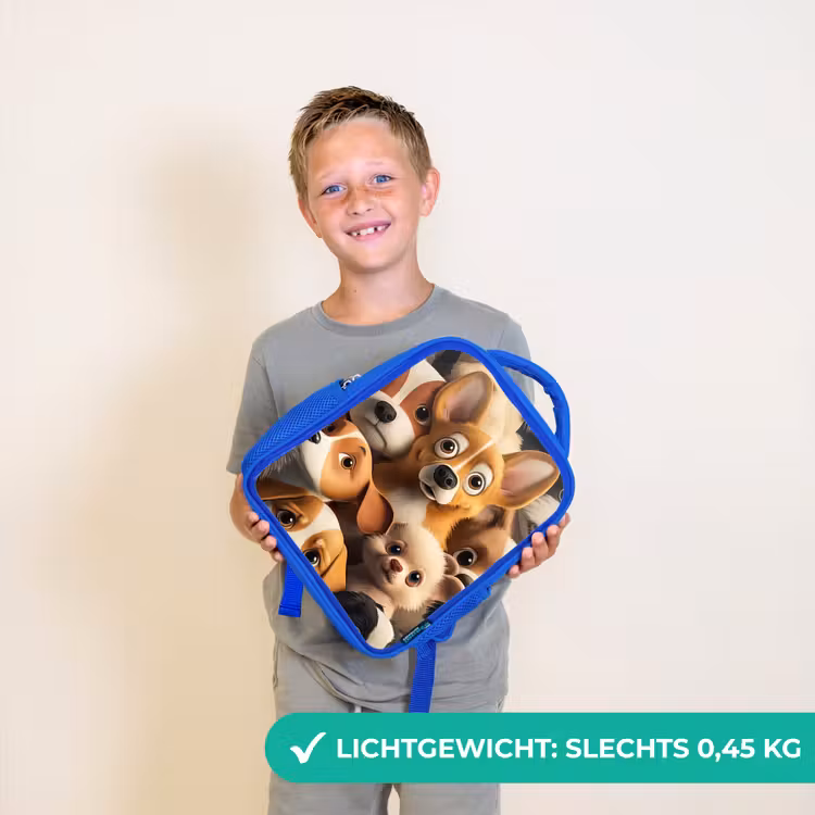 Kinderrugzak - Blauw - Vrolijke Hondjes — 2