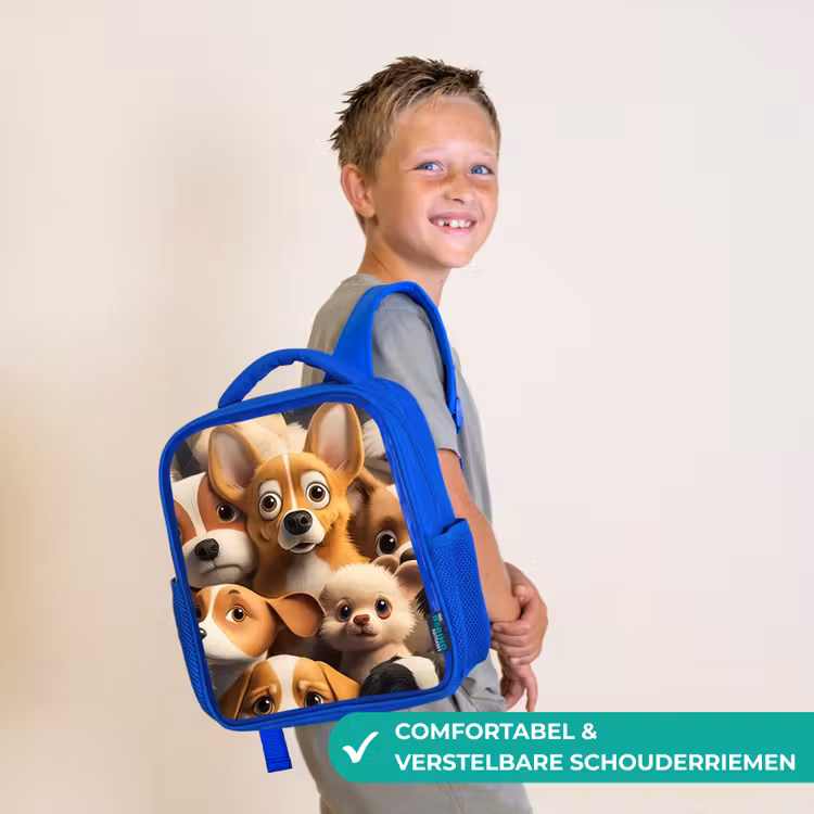 Kinderrugzak - Blauw - Vrolijke Hondjes — 4