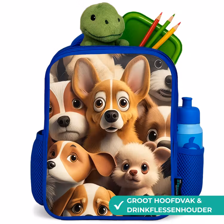 Kinderrugzak - Blauw - Vrolijke Hondjes — 6