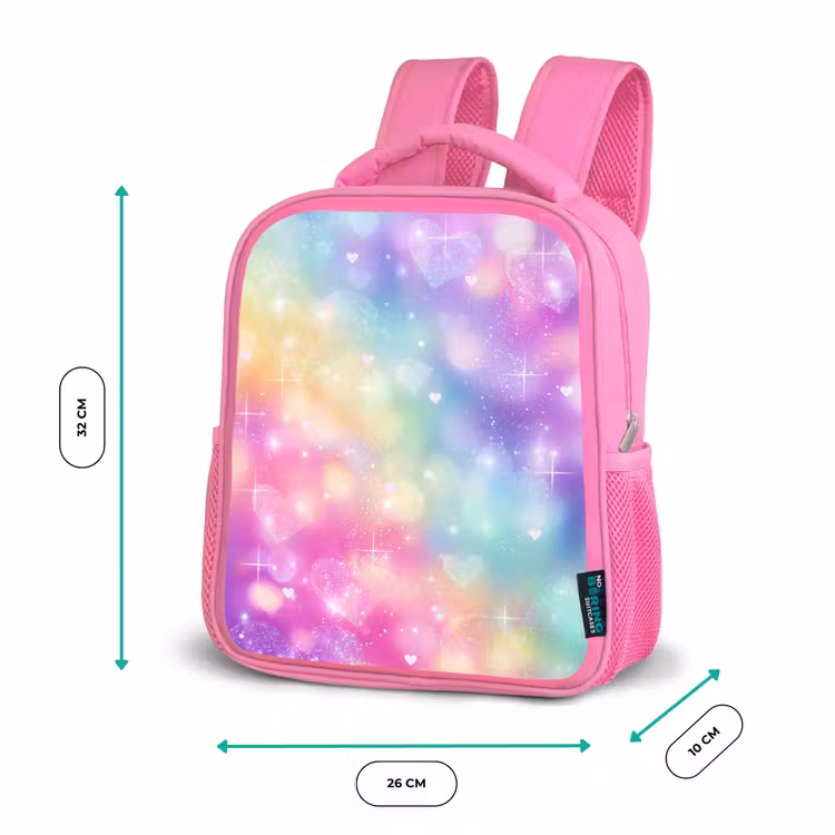 Kinderrugzak - Roze - Licht - Regenboog - Hartjes — 3