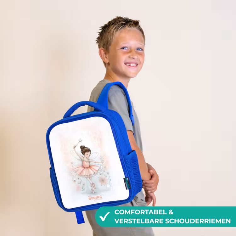 Kinderrugzak met naam - Blauw - Ballerina - Elf - Fee — 4
