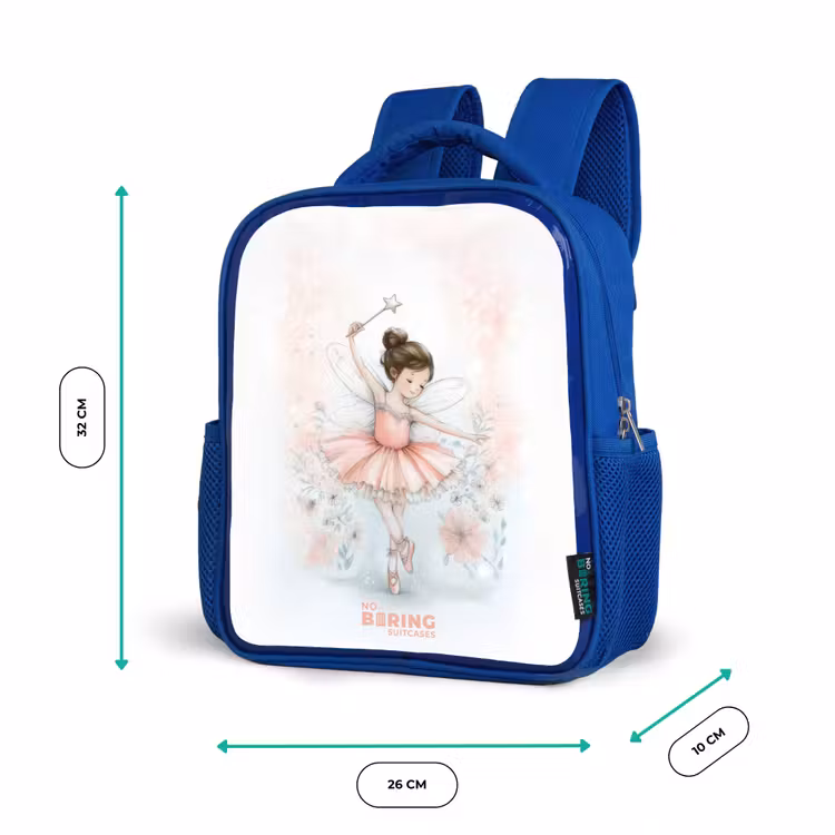 Kinderrugzak met naam - Blauw - Ballerina - Elf - Fee — 5