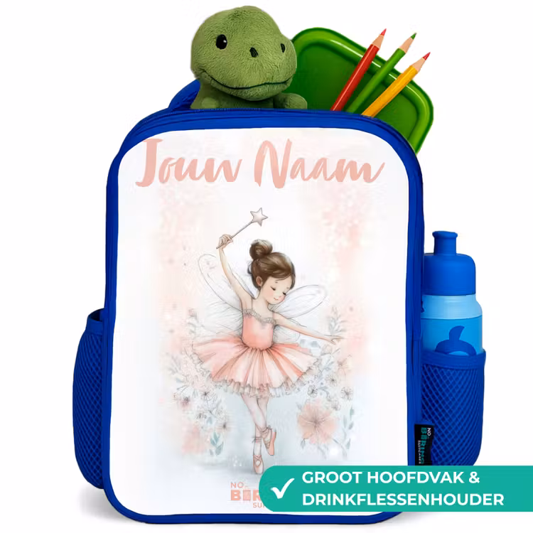 Kinderrugzak met naam - Blauw - Ballerina - Elf - Fee — 6