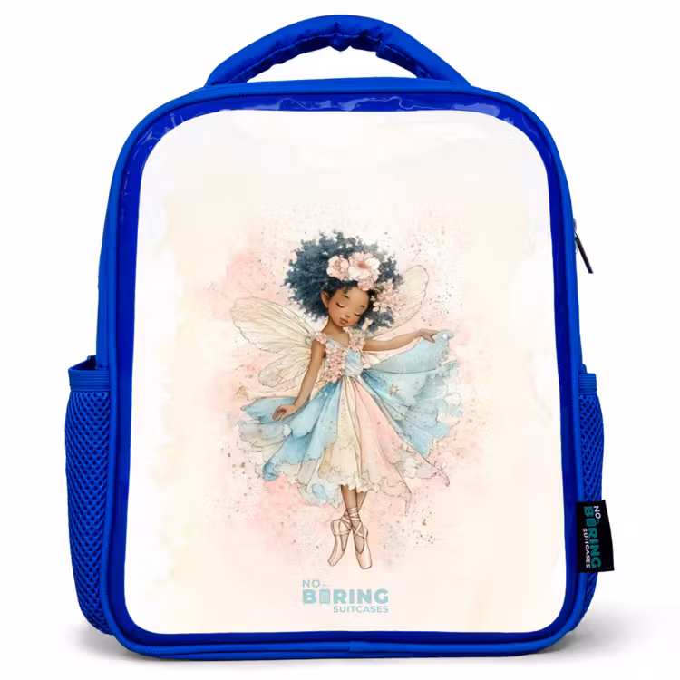 Kinderrugzak met naam - Blauw - Elf - Ballet - Kleurrijk — 1