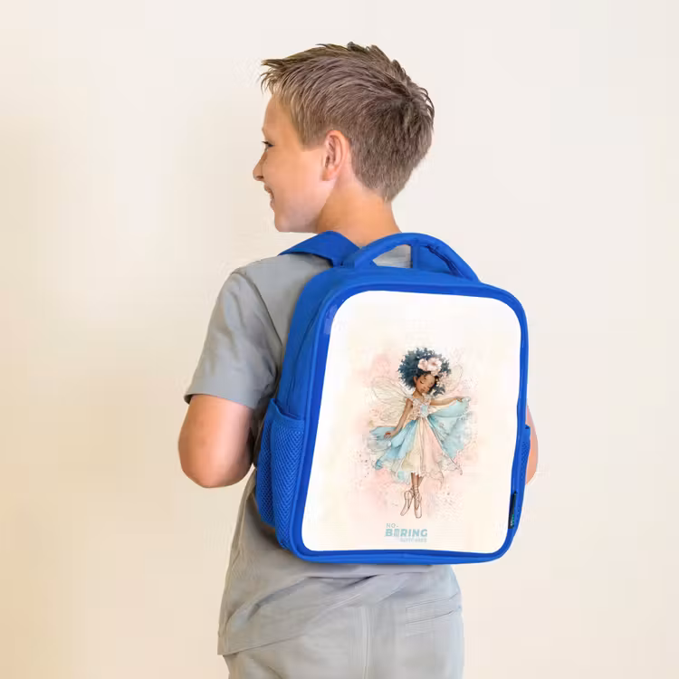 Kinderrugzak met naam - Blauw - Elf - Ballet - Kleurrijk — 3