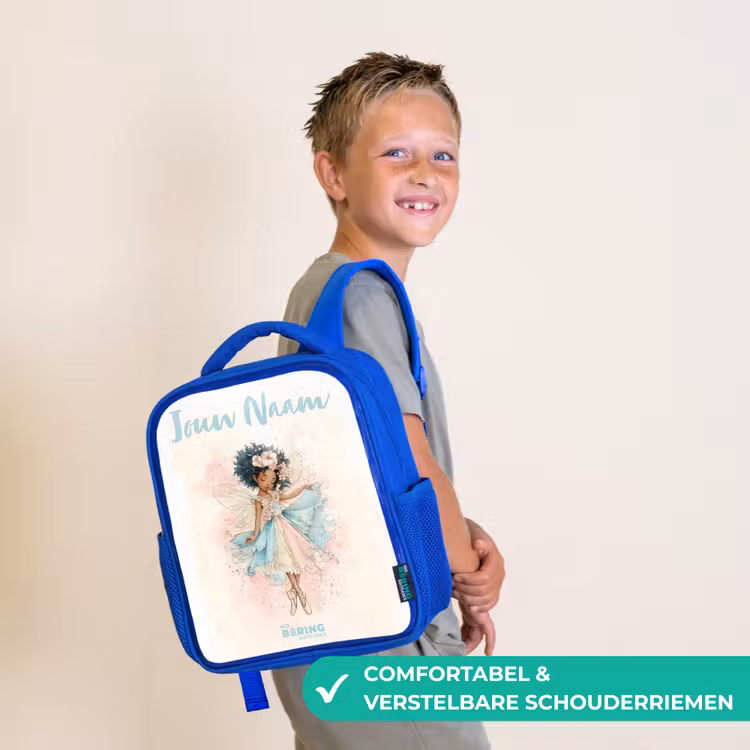 Kinderrugzak met naam - Blauw - Elf - Ballet - Kleurrijk — 4