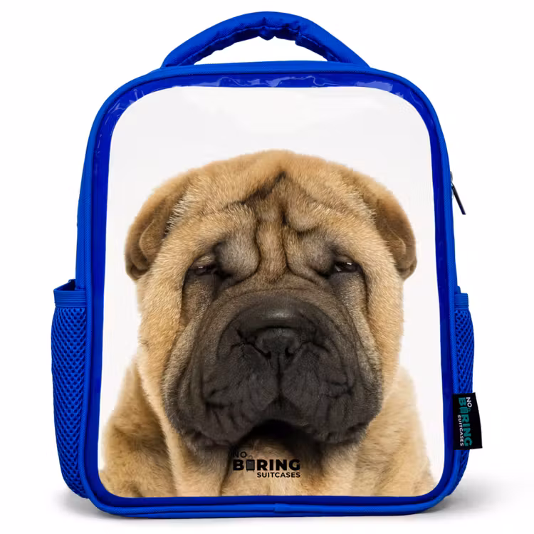Kinderrugzak - Blauw - Hondje met Boos Hoofd — 1
