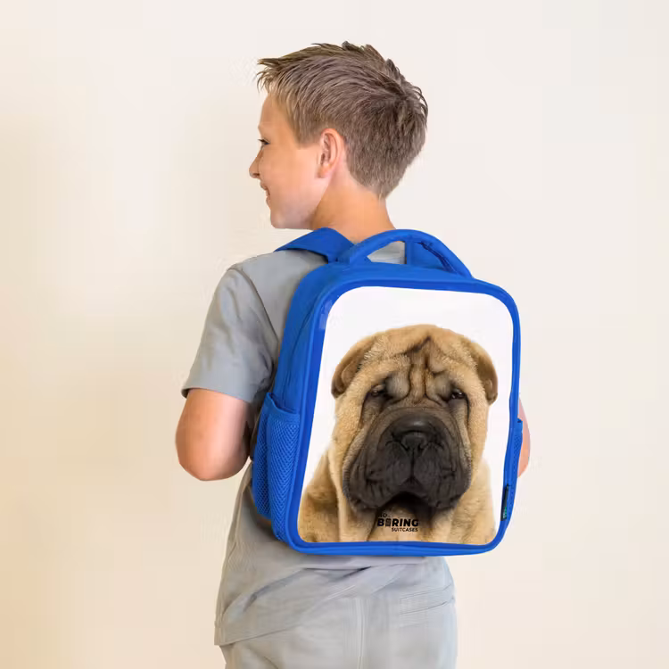 Kinderrugzak - Blauw - Hondje met Boos Hoofd — 3