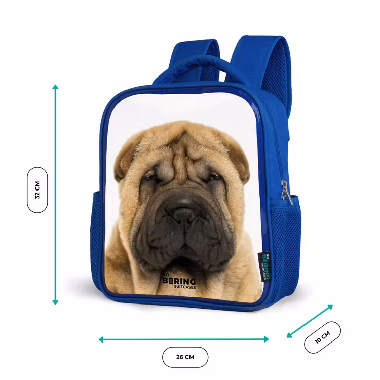 Kinderrugzak - Blauw - Hondje met Boos Hoofd — 5