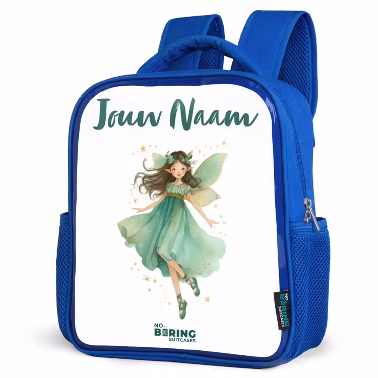Kinderrugzak met naam - Blauw - Zwevende groene elf — 7