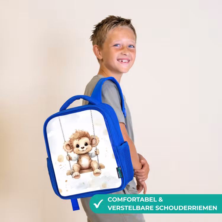 Kinderrugzak - Blauw - Aap - Dier - Kinderen — 4