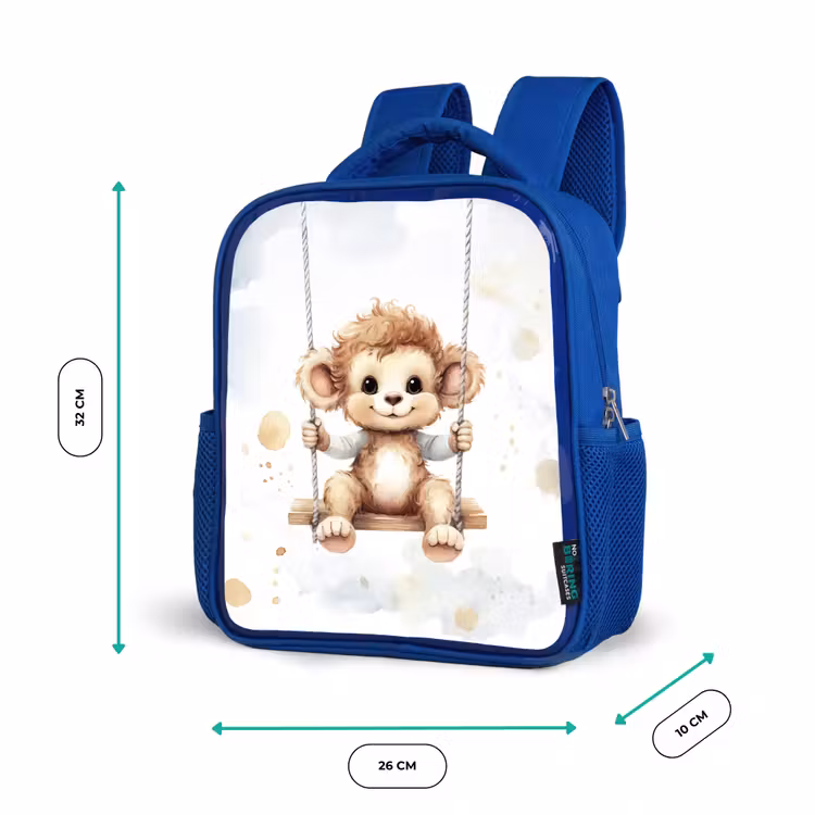 Kinderrugzak - Blauw - Aap - Dier - Kinderen — 5