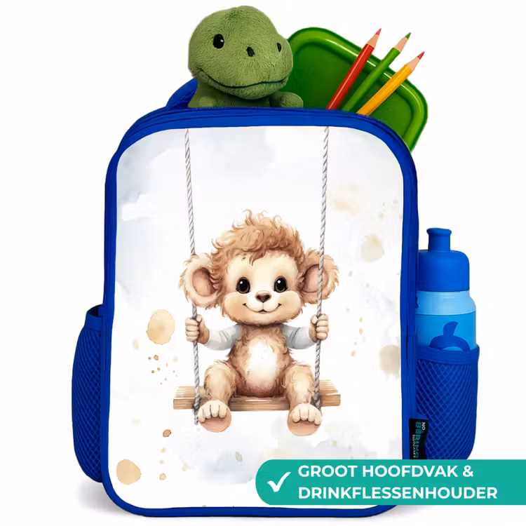 Kinderrugzak - Blauw - Aap - Dier - Kinderen — 6