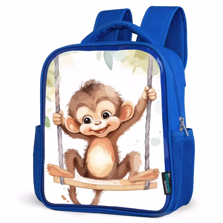 Kinderrugzak - Blauw - Aap - Dier - Kinderen - Jungle — 7