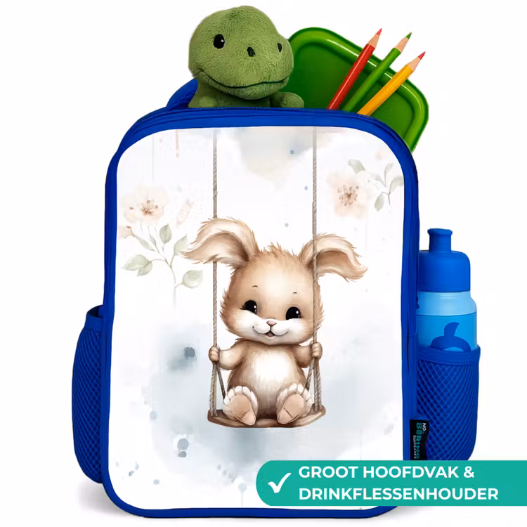 Kinderrugzak - Blauw - Konijn - Baby dier - Kinderen — 6