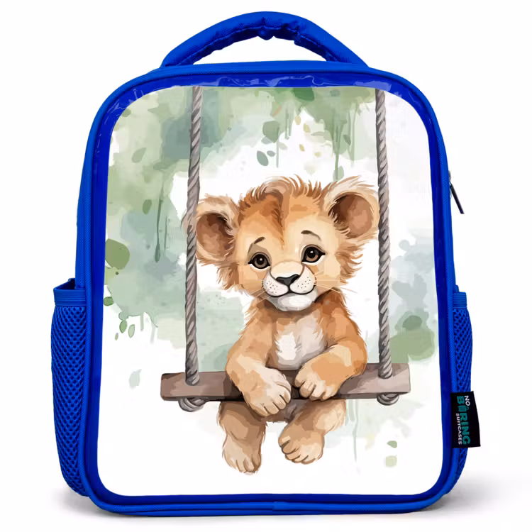 Kinderrugzak - Blauw - Leeuw - Dier - Kinderen - Jungle — 1