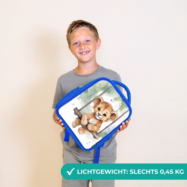 Kinderrugzak - Blauw - Leeuw - Dier - Kinderen - Jungle — 2