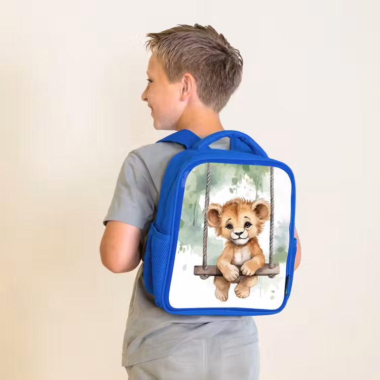 Kinderrugzak - Blauw - Leeuw - Dier - Kinderen - Jungle — 3