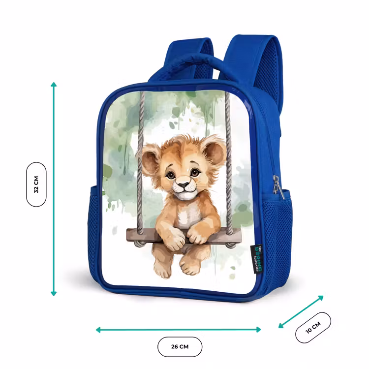 Kinderrugzak - Blauw - Leeuw - Dier - Kinderen - Jungle — 5