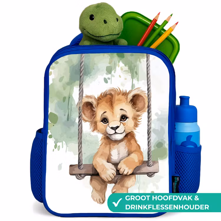 Kinderrugzak - Blauw - Leeuw - Dier - Kinderen - Jungle — 6