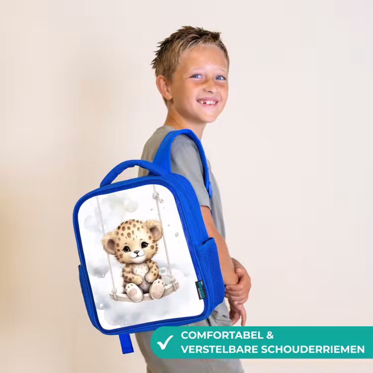 Kinderrugzak - Blauw - Luipaard - Dier - Kinderen — 4