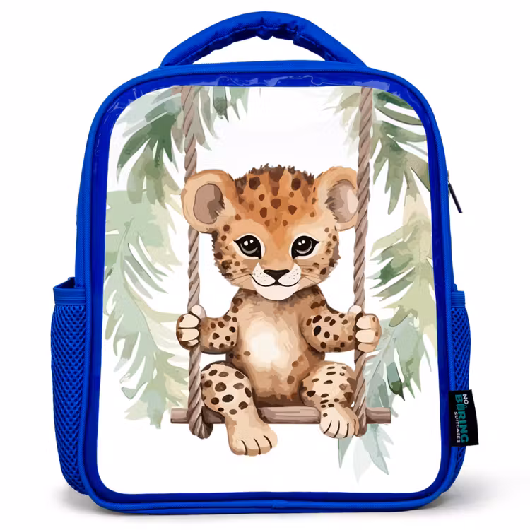 Kinderrugzak - Blauw - Luipaard - Dier - Kinderen - Jungle — 1