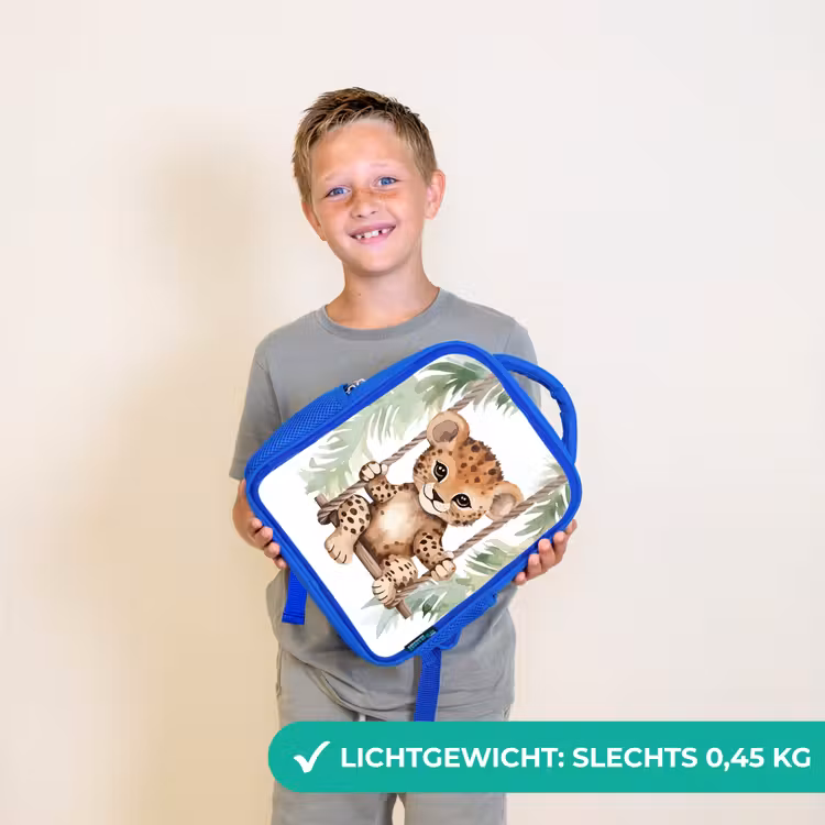 Kinderrugzak - Blauw - Luipaard - Dier - Kinderen - Jungle — 2