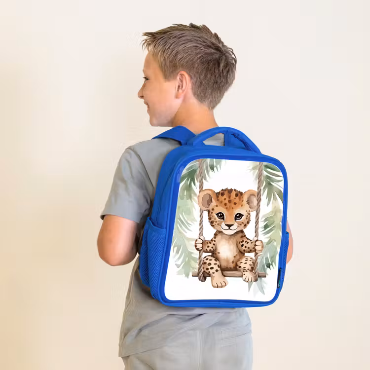 Kinderrugzak - Blauw - Luipaard - Dier - Kinderen - Jungle — 3
