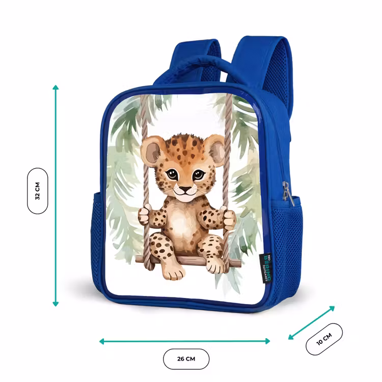Kinderrugzak - Blauw - Luipaard - Dier - Kinderen - Jungle — 5